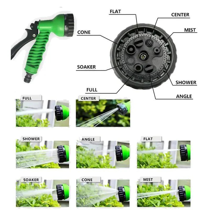 Furtun Extensibil de Gradina, 60/40/30/22.5/15m cu Pistol de udat.