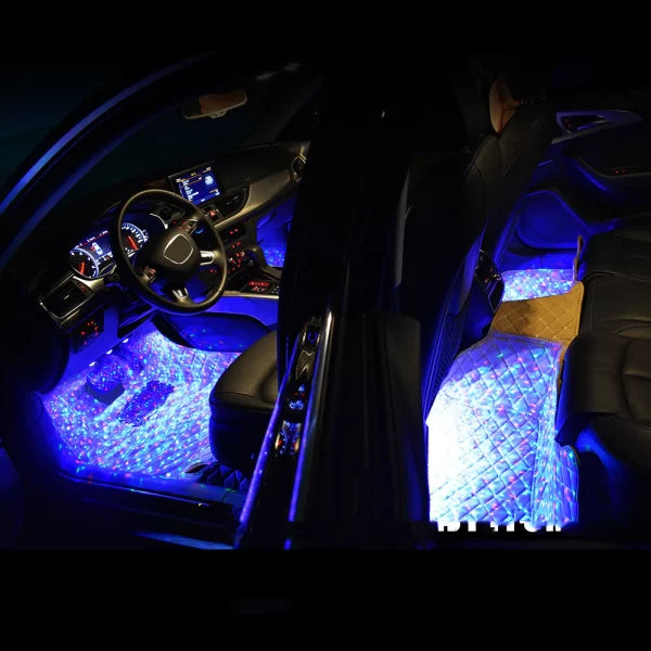 Set 4 LED Auto De Interior, A10 USB, 7 Culori  RGB