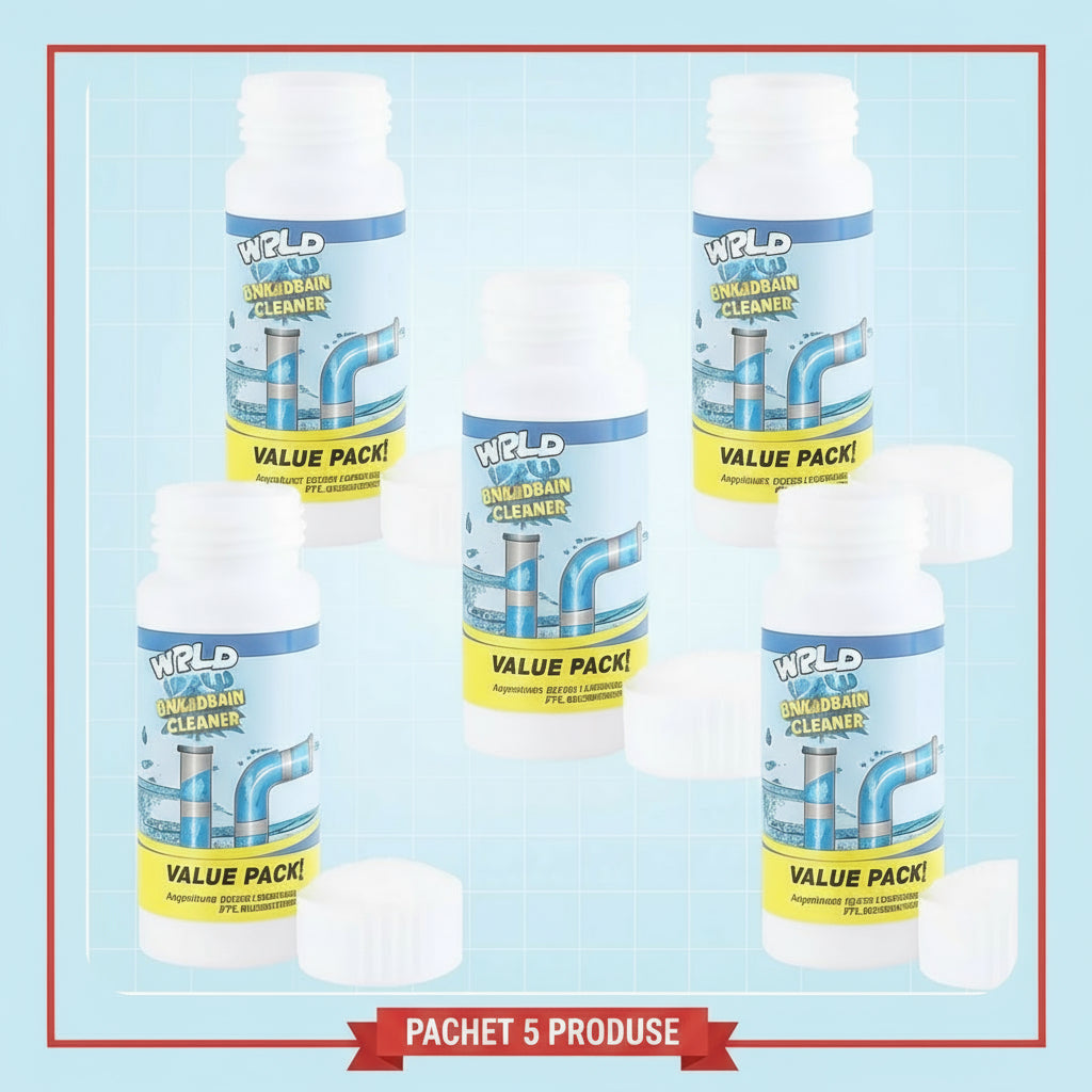 Set 5 Bucati recipiente cu granule 100g pentru desfundat scurgeri – puternic și practic..
