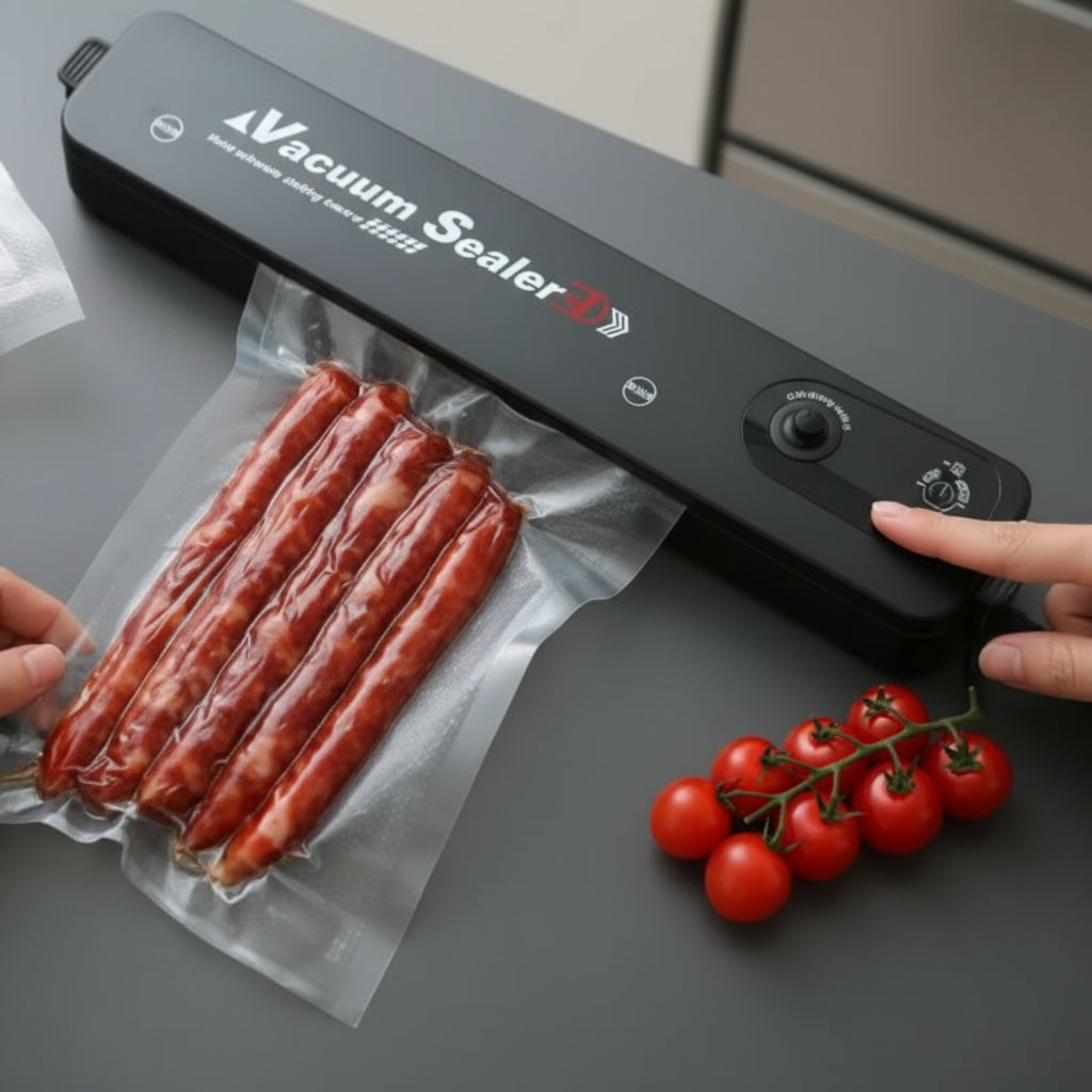 Aparat de Sigilat & Vidat Alimente + 10 pungi — Vacuum Sealers