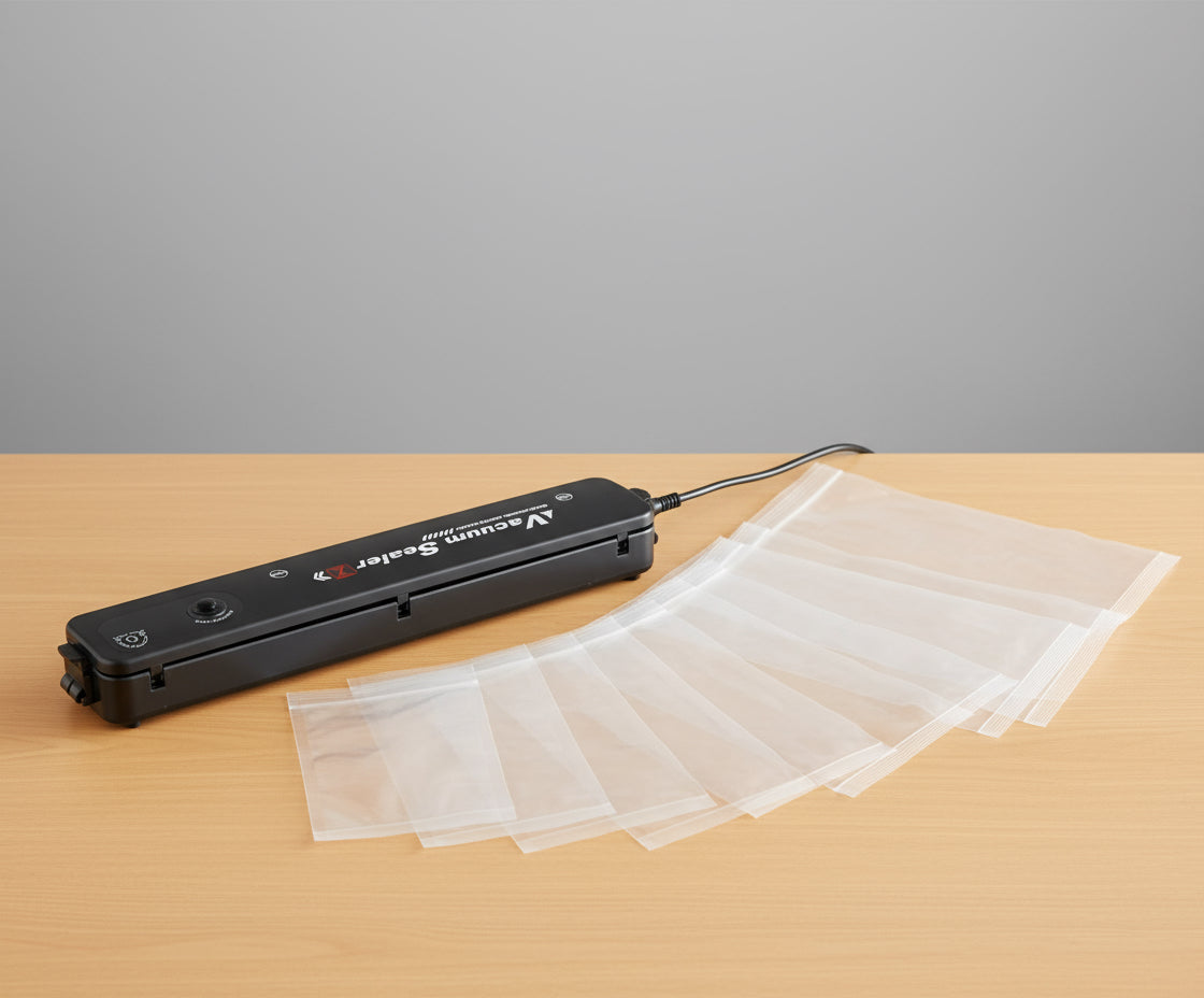 Aparat de Sigilat & Vidat Alimente + 10 pungi — Vacuum Sealers
