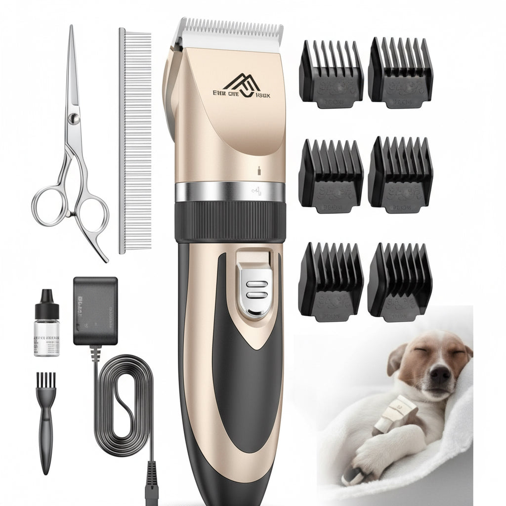 Mașină de Tuns Animale Fără Fir, 1200 mAh, Accesorii Incluse, Motor Silențios