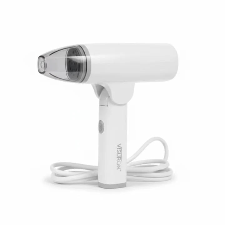 Fier de Călcat cu Abur Portabil VISURON 1500W, Încălzire Rapidă 30s, Pliabil, Compact – Ideal pentru Acasă și Călătorii