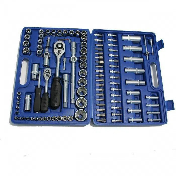 Trusa profesionala scule cu 108 piese tubulare cromate Chrome Vanadium.