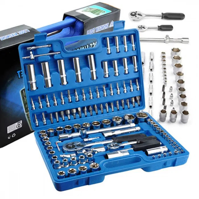 Trusa profesionala scule cu 108 piese tubulare cromate Chrome Vanadium.