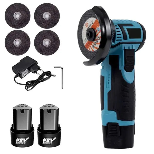 Mini Polizor Unghiular Electric cu 2 Acumulator,Flex Portabil, 12V, Disc 76MM.