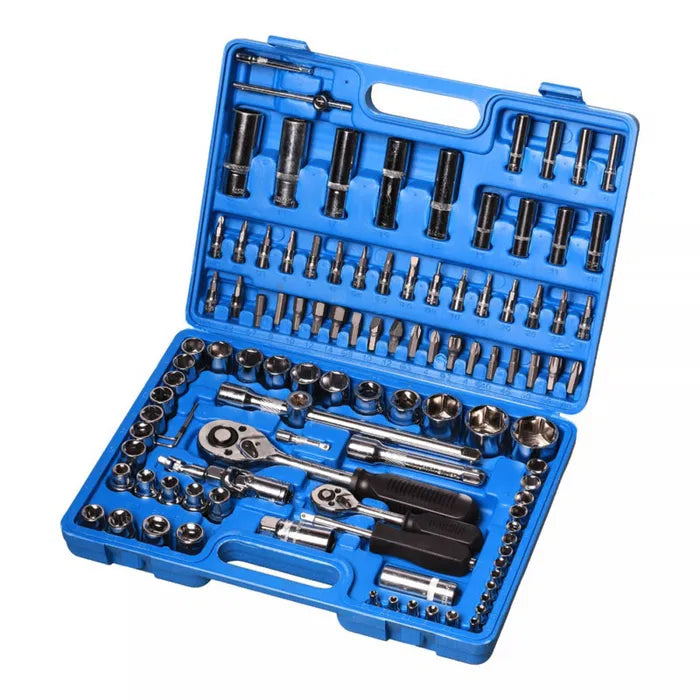 Trusa profesionala scule cu 108 piese tubulare cromate Chrome Vanadium.