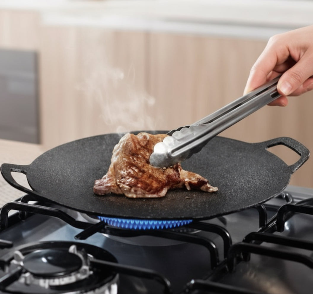 Plită  Rotundă Coreeană , pentru grătar, diametru 36 cm, negru