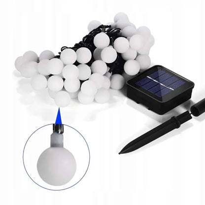 Ghirlanda Magica Luminoasa de exterior cu 50 LED-uri Multicolore, 8 functii si Panou Solar, lungime 6,7 m.