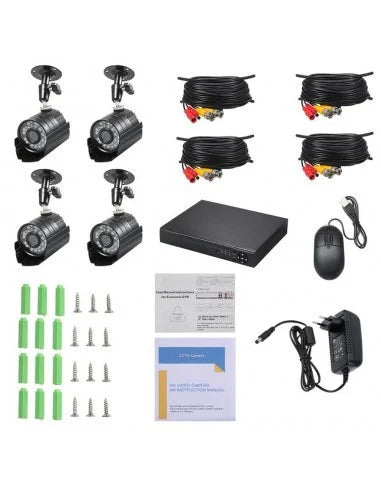 Kit supraveghere 4 camere CCTV Ahd, interior-exterior.
