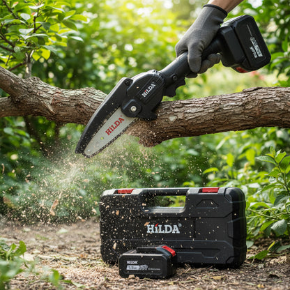 Mini fierastrau electric fara fir, cu lant 6 inch si 2 acumulatori 2000mah, 24V.