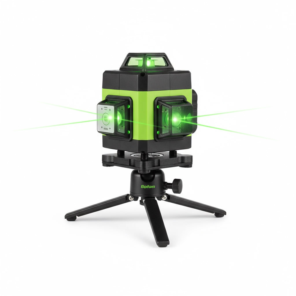 Nivela laser 4D cu 16 linii, autonivelare, telecomandă, lumina verde, platformă de ridicare, Trepied.