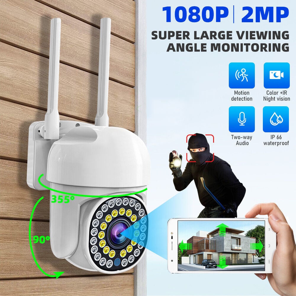 1 Cameră Wifi de Exterior - Vizualizare Live pe Telefon, Night Vision, Senzor de Miscare.