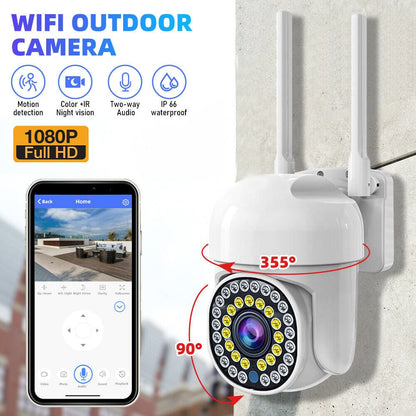 Pachet  2 Camere Wifi de Exterior , Vizualizare Live pe Telefon, Night Vision, Senzor de Miscare.