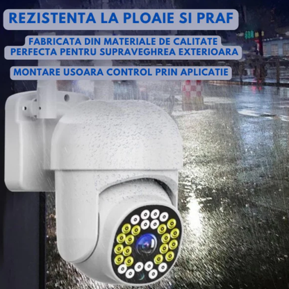 Camera Wifi de Exterior  + Card 32 GB, Vizualizare Live pe Telefon, Night Vision, Senzor de Miscare.