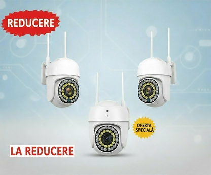 Pachet  x3  Camere Wifi de Exterior  , Vizualizare Live pe Telefon, Night Vision, Senzor de Miscare