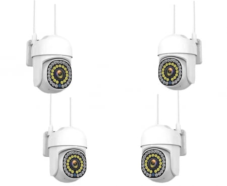 Pachet  x4  Camere Wifi de Exterior  , Vizualizare Live pe Telefon, Night Vision, Senzor de Miscare.