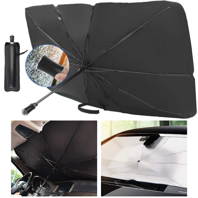Parasolar  Pliabil Tip Umbrela Pentru Parbrizul Masinii 79 X 130 Cm
