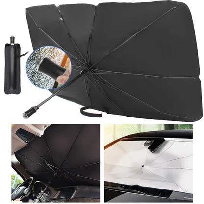 Parasolar  Pliabil Tip Umbrela Pentru Parbrizul Masinii 79 X 130 Cm