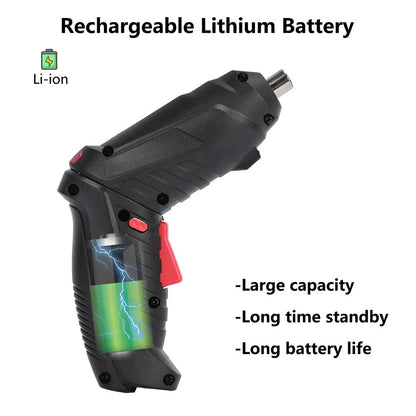 Set 48 Surubelnite Electrice Wireless, MorFansi, 3.6V/50W, Reincarcabile, Cu Cutie Depozitare Si Cablu De Incarcare USB, Negru.