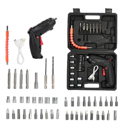 Set 48 Surubelnite Electrice Wireless, MorFansi, 3.6V/50W, Reincarcabile, Cu Cutie Depozitare Si Cablu De Incarcare USB, Negru.