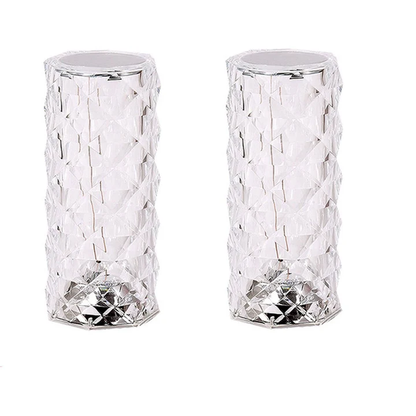 Set 2x Lampi LED - RGB cu Design Cristal, Telecomanda Inclusa, Control Tactil.