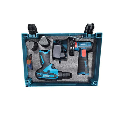 Trusă profesională 2 în 1: flex și bormașină 48V cu acumulatori și accesorii incluse..