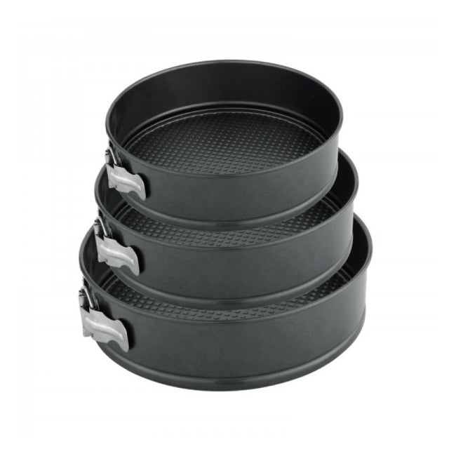 Set 3 Forme pentru Tort cu Perete Deschis, Rotunde, Octagon Diametru 24-28 cm, Teflon.