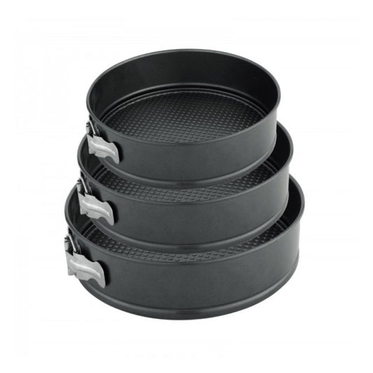 Set 3 Forme pentru Tort cu  Perete Deschis, Rotunde, Octagon Diametru 24-28 cm, Teflon.